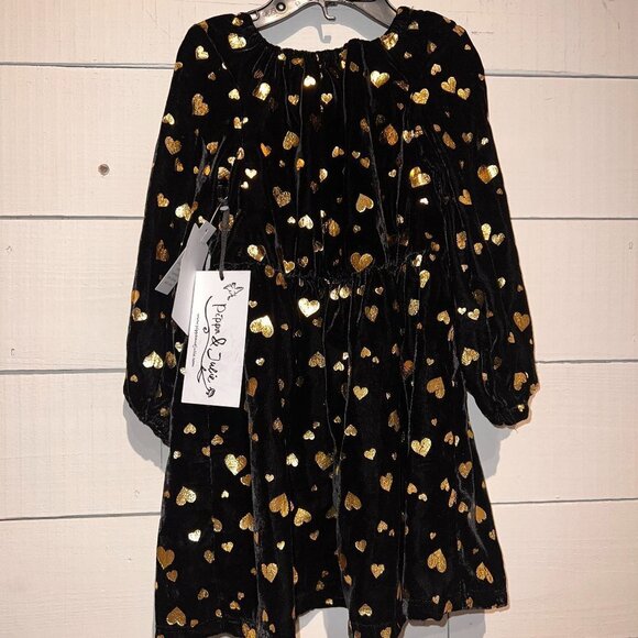 Pippa & Julie Girls' Foil Heart Velvet Dress- Size 2T - Picture 2 of 6